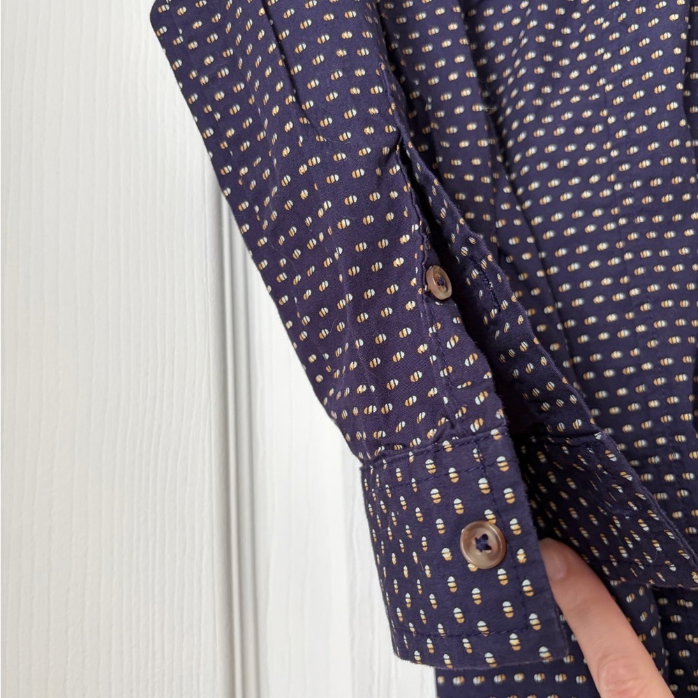 Anthropologie Maeve Polka Dot Tunic Blouse Cotton Button Front XS - Picture 7 of 11
